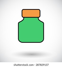 Jar. Flat icon on the white background for web and mobile applications. Vector illustration.
