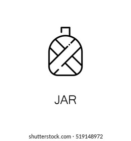 Jar flat icon. Single high quality outline symbol of camping for web design or mobile app. Thin line signs of camping jar for design logo, visit card, etc. Outline pictogram of Jar 