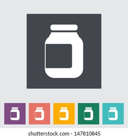 Jar flat icon. Vector illustration.
