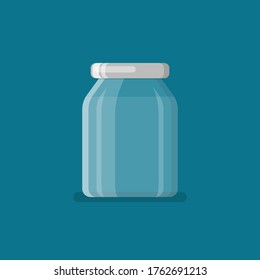 Jar in flat style. Vector illustration 
