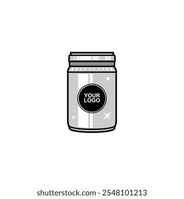 jar food container mockup vector illustration