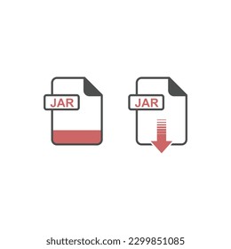 JAR Format Download Icon - Format Extension File Icon Vector Illustration For Web and Graphics Design.