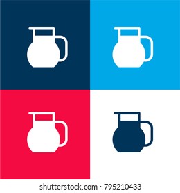 Jar four color material and minimal icon logo set in red and blue