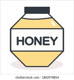A jar of fresh flower honey with label