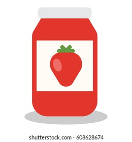 jar with fruit and berry jam
