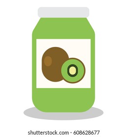 jar with fruit and berry jam