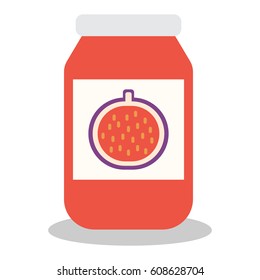 jar with fruit and berry jam