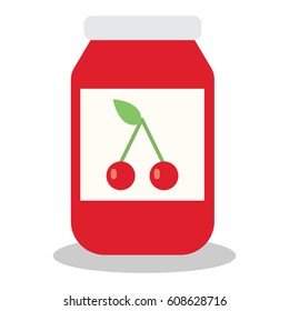jar with fruit and berry jam