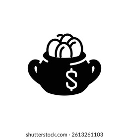 jar full of coins solid icon vector design good for web or mobile app
