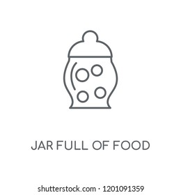 Jar Full of Food linear icon. Jar Full of Food concept stroke symbol design. Thin graphic elements vector illustration, outline pattern on a white background, eps 10.