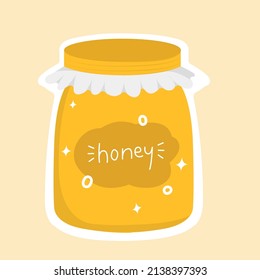 Jar Full Honey Vector Illustration Flat Stock Vector (Royalty Free ...