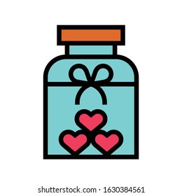 Jar for gift vector illustration, filled design icon