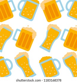 jar and glass beer beverage pattern
