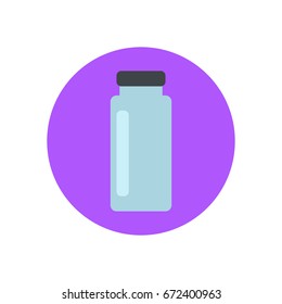 Jar glass  flat icon. Round colorful button, circular vector sign, logo illustration. Flat style design
