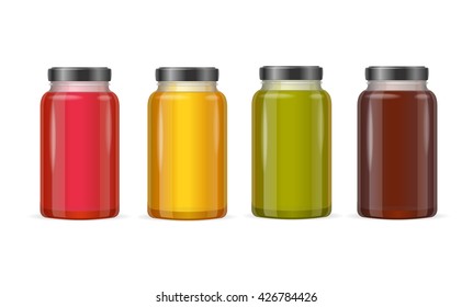 Jar Glass with Jam or Juice. Vector illustration