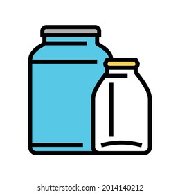 jar glass production color icon vector. jar glass production sign. isolated symbol illustration