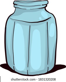 Jar glasses, illustration, vector on white background