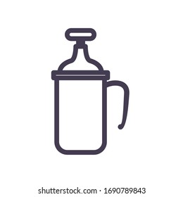 Jar-Farbverlauf-Stil Symbol Design, Küche Koch-Koch essen Restaurant Home-Menü-Dinner Kochen und Essen Thema Vektorillustration-Illustration