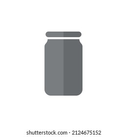 Jar grey flat vector icon