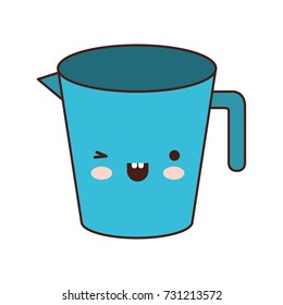jar with handle colorful kawaii silhouette vector illustration