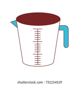 jar with handle and measure scale color sections silhouette vector illustration