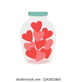 Jar with heart for greeting cards, posters, stickers and seasonal design.