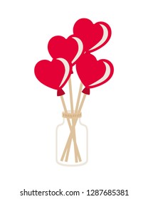 jar with hearts isolated icon