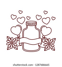 jar with hearts isolated icon