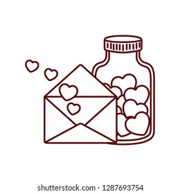 jar with hearts isolated icon
