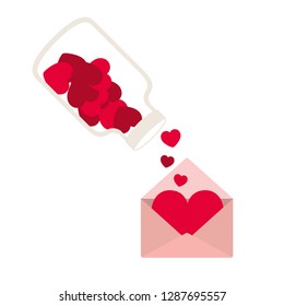 jar with hearts isolated icon