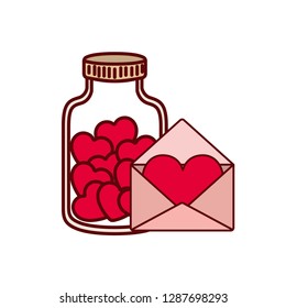jar with hearts isolated icon