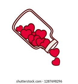 jar with hearts isolated icon