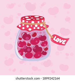 Jar of hearts for valentine's day