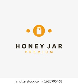 jar of honey and bee hive logo design inspiration