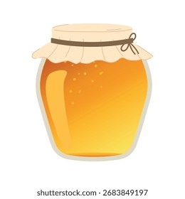 Jar of honey cartoon vector element illustration. 