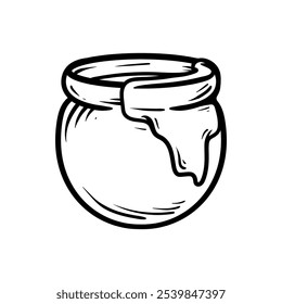 jar of honey drawing coloring line art style sketch classic vintage design illustration