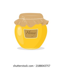 Jar of honey. Flat style. Vector illustration 