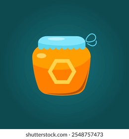 A jar of honey. Game UI icon design. Flat style. Vector illustration.