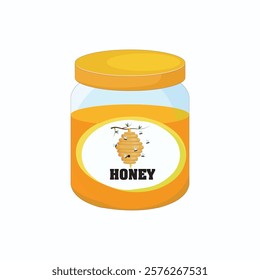 Jar honey icon cartoon vector. Organic product. Apiculture healthy food