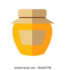Jar honey icon. Flat design.