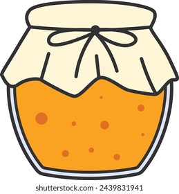 Jar of honey icon in flat style