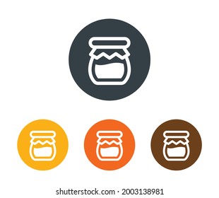 Jar with honey icon vector set. Jam and marmalade symbol.