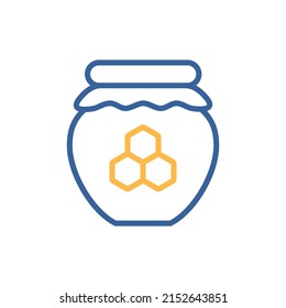 Jar with honey isolated icon. Farm animal sign. Graph symbol for your web site design, logo, app, UI. Vector illustration