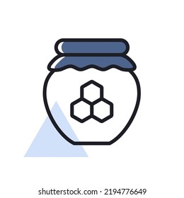Jar with honey isolated icon. Farm animal sign. Graph symbol for your web site design, logo, app, UI. Vector illustration
