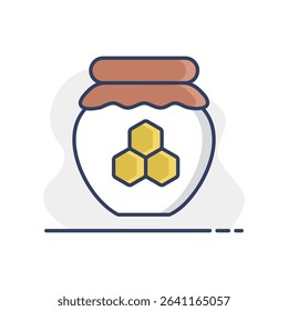 Jar with honey isolated icon. Farm animal sign. Graph symbol for your web site design, logo, app, UI. Vector illustration