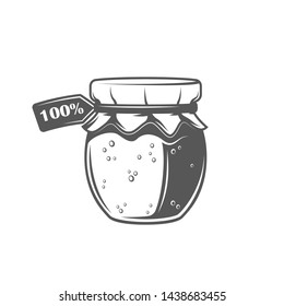Jar of honey isolated on white background. Vector illustration