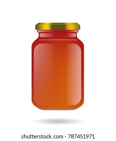 jar of honey, isolated on white background 