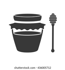 Jar of honey or jam. Vector logotype isolated on white background.