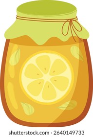Jar of honey and lemon vector illustration