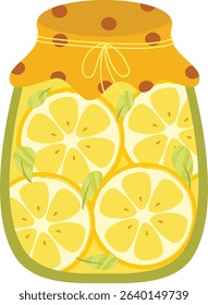 Jar of honey and lemon vector illustration